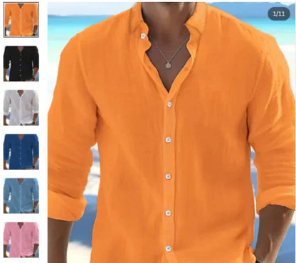 Men's Casual Cotton Linen Shirt