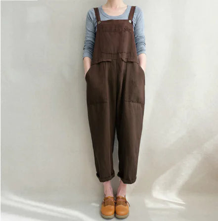 Cotton Linen Overall Jumpsuit
