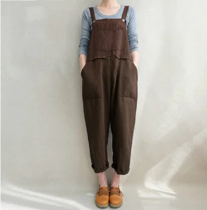 Cotton Linen Overall Jumpsuit