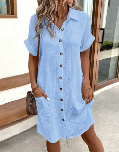 Summer V-neck Linen Dress