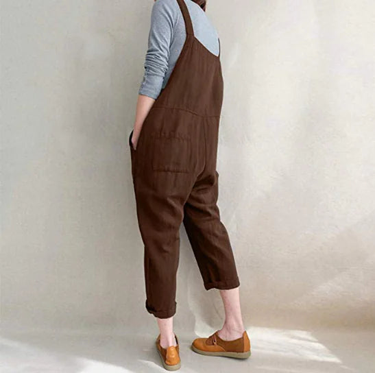 Cotton Linen Overall Jumpsuit