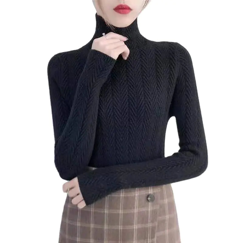 Thickened Western-Style Long-Sleeved Knit Sweater Top
