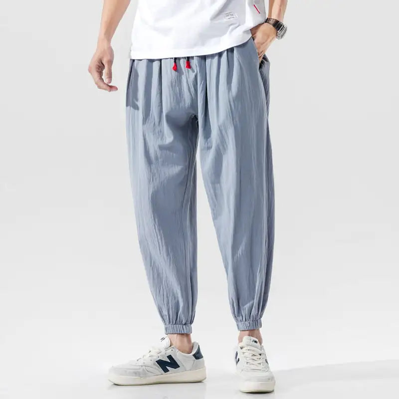 Cropped Loose Linen Casual Pants