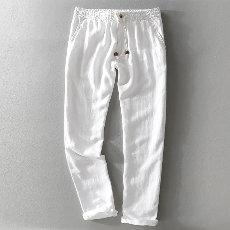 Linen Pants with Loose Thin Elastic Waist