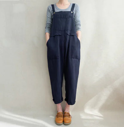 Cotton Linen Overall Jumpsuit
