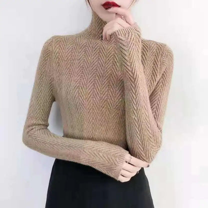 Thickened Western-Style Long-Sleeved Knit Sweater Top