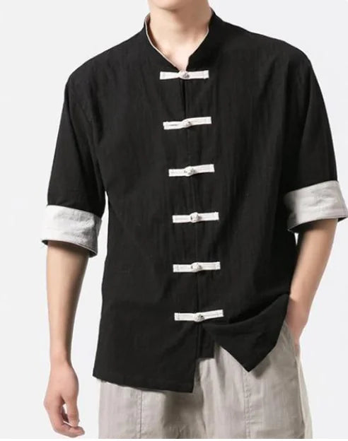 Chinese Style Linen Short Sleeve Shirt