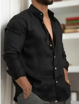 Men's Casual Cotton Linen Shirt